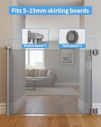 Veraste Retractable Baby Gate for Doorways and Stairs, Mesh Safety Gate for Pet - Image 4