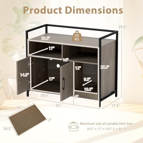 Giantex Cat Litter Box Enclosure - Image 3