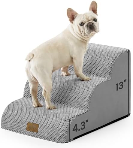 COZY KISS Dog Stairs for Small Dogs, 3 Step Pet Stairs for Beds & Couches by COZYKISS