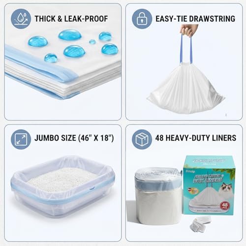 48 Pack 46"x18" Super Cat Litter Bags, Tear-Free Box, Heavy 3mil Duty Bags - Image 2