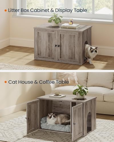 SONGMICS Home Toolless Assembly Litter Box Enclosure, Cat House - Image 6