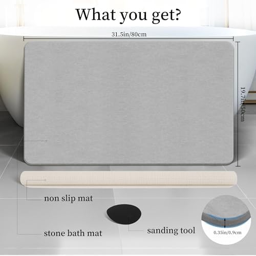 THMINS Extra Large Stone Bath Mat - Image 4