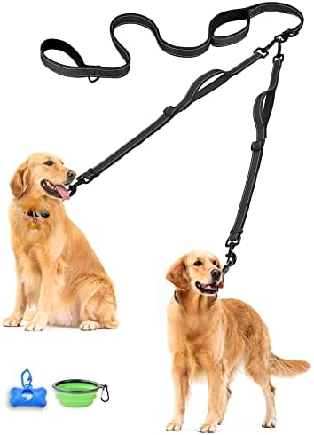 PetBonus Double Dog Leash, No Tangle Dual Leash, Reflective Walking Training by Petbonus