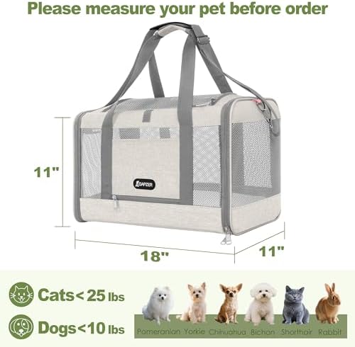 GAPZER Cat Carrier American Airline Approved 18x11x11, Top Opening Pet Cage - Image 2