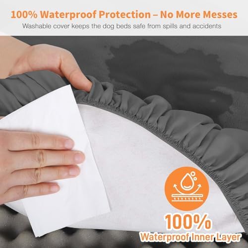 Dog Bed Covers Replacement Washable Waterproof Round Bed Protector - Image 2