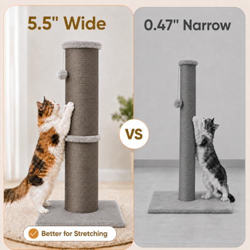 PAWSCRAT 32-Inch Tall Cat Scratching Post, 5.5-Inch Diameter - Image 4