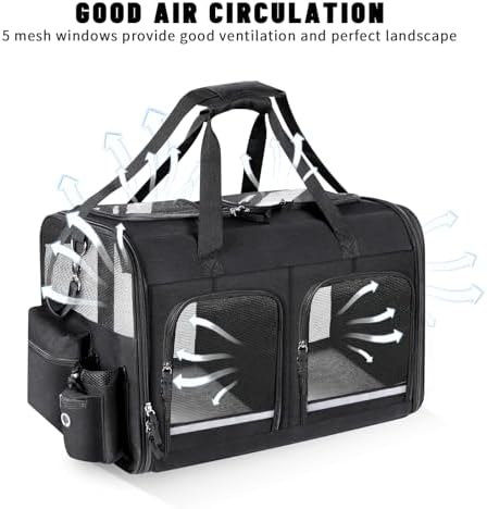 Cat Carrier for 2 Cats, Double Cat and Dual Dog Carrier Large for Two Pets - Image 5