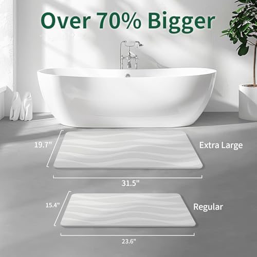 XMarrat Extra Large Stone Bath Mat, Diatomaceous Earth Mat, 31.5"x19.7" - Image 2
