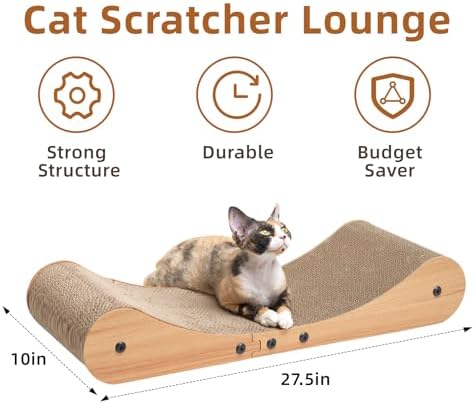 Nekosan Cat Scratcher Cardboard Bed, 27.5" Extra Large Cat Scratch Sofa Bed - Image 2