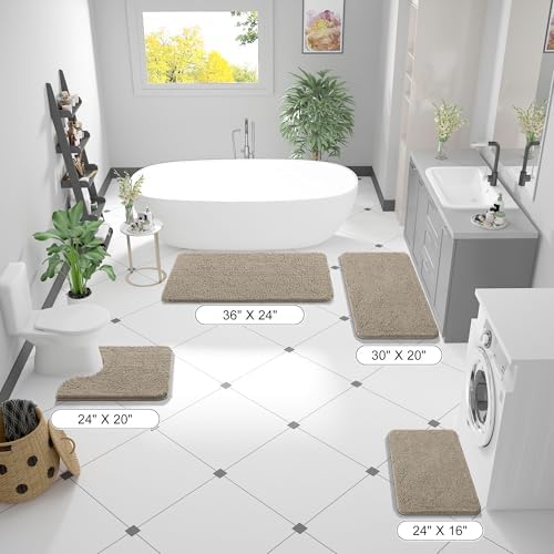 OLANLY Bathroom Rugs 30x20, Extra Soft Absorbent Chenille Bath Rugs - Image 2