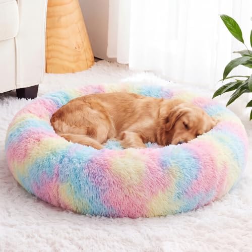 WNPETHOME Large Round Calming Dog Bed Cat Bed by WNPETHOMEPETSHOME