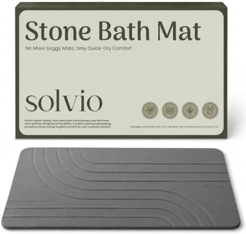 Quick Dry Shower Stone Bath Mat, Super Absorbent & Non-Slip 24 x 16 Inch - Image 3
