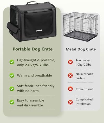Dog Car Carrier Light Weight 24×17.7×20.5in, Foldable Dog Carrier, Dark Gray - Image 2
