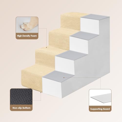 EHEYCIGA Dog Stairs for Bed 18" H, Dog 4-Steps for High Bed - Image 3