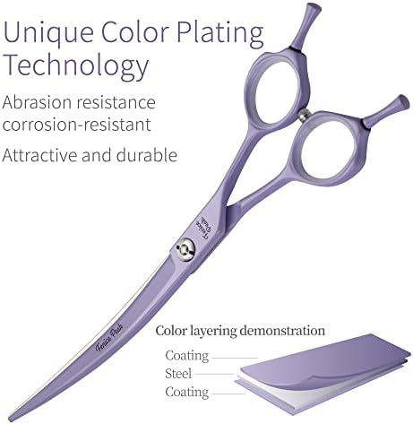 7" Professional Curved Dog Grooming Scissors, Japanese 440C Stainless Steel Dog - Image 5