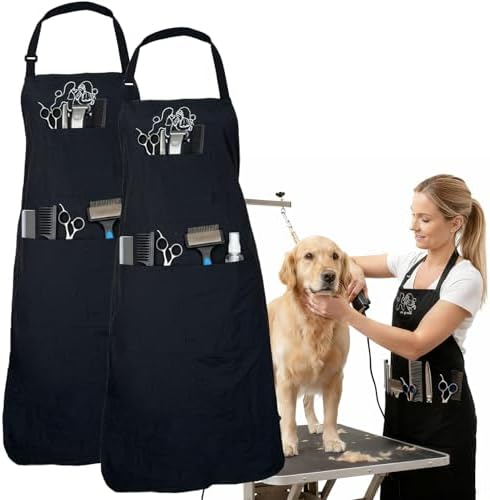 Gliitatu 2 Pack Dog Grooming Apron Smock Waterproof Apron by Gliitatu
