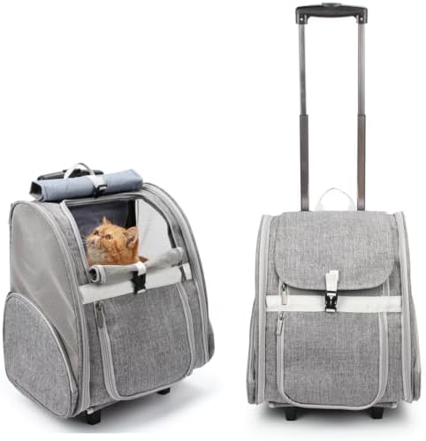 Lollimeow Pet Rolling Carrier, Dog Backpack by Lollimeow