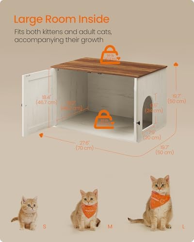 Feandrea Cat Litter Box Enclosure, End Table, 27.6 x 19.7 x 19.7 Inches - Image 5