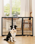 32" Extra Tall Free Standing Dog Gate Indoor, Foldable Pet Gate by Cideny