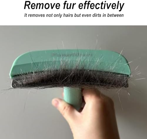 Pet Deshedding Tool with Curve Blade, Cat Grooming Brush, Tight V-shaped Teeth - Image 4