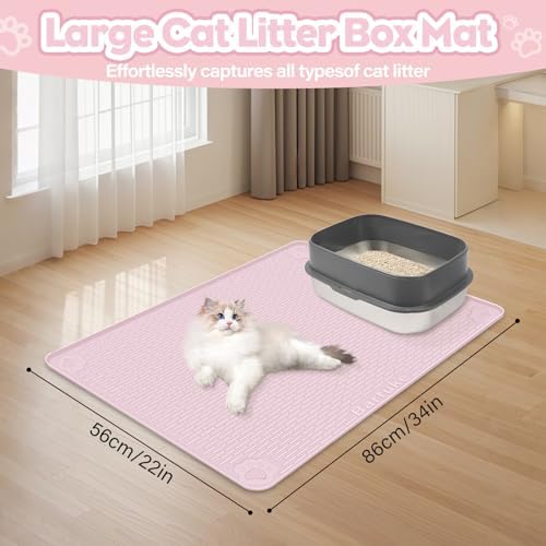 Silicone Cat Litter Mat for Litter Box 34”x22” Large Cat Mat - Image 2