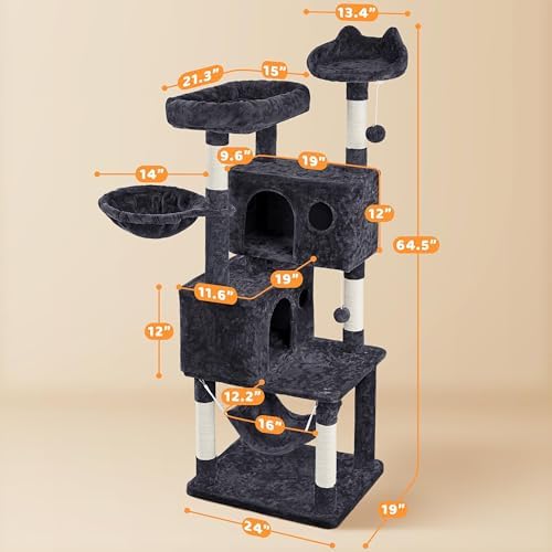 Yaheetech 64.5in Cat Tree for Large Cats - Image 3