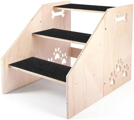 Dog Step, Wooden 3-Step Dog Stairs by Unknown