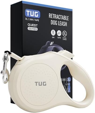 TUG Quest Retractable Dog Leash | 360° Tangle-Free | 26 ft Tape by TUG