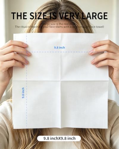 Face Towels, Facial Towel, 100 Ct Disposable Face Towel, 9.8"X9.8"Face Cloths - Image 2