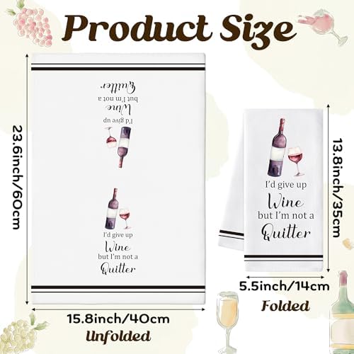 Wine Pattern Hand Towels, 6 Pack Funny Decorative Towel - Image 2