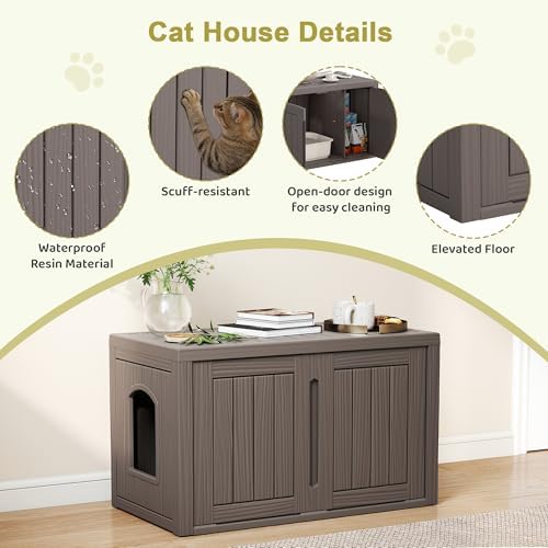 Cat Litter Box Enclosure, Hidden Enclosed Litter Box Furniture - Image 2