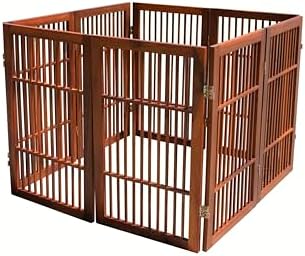 Urnporium Pet Dog Gate Freestanding, Strong Durable Folding Wooden Fence - Image 5