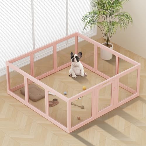Clear Acrylic Dog Playpen Indoor Pet Pen, 12 Panels by ClimbHope