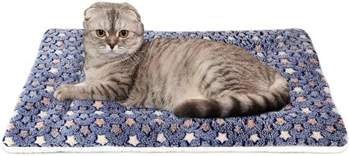 Mora Pets Cat Bed Ultra Soft Dog Crate Pad Star Print 14 x 17.5 inch Blue by MoraPets