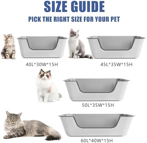 2 Pack Stainless Steel Cat Litter Box - Image 6