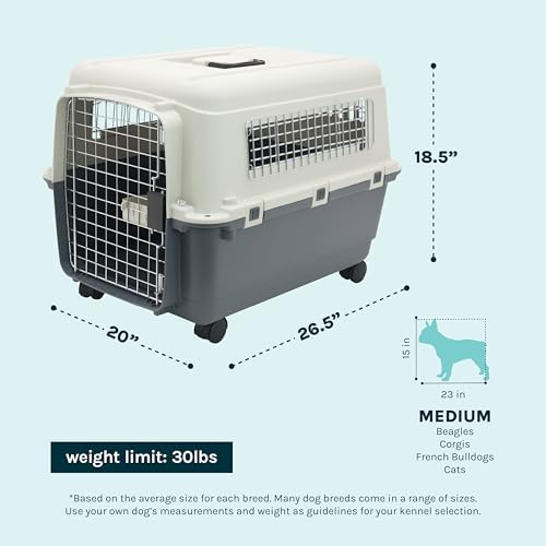 SportPet Airline Compliant MEDIUM 26.5" Travel Dog Kennel-Durable Plastic - Image 3