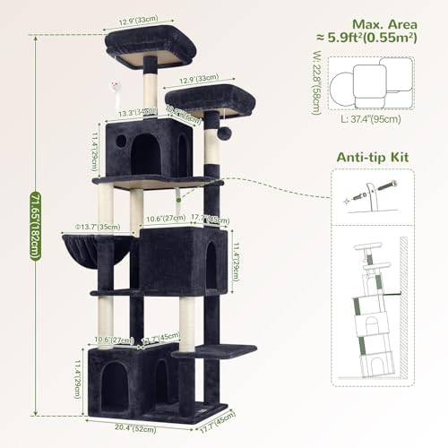 Globlazer F71 Cat Tree Tall, 71in Cat Tower - Image 6