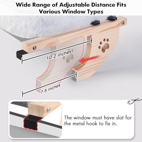 AMOSIJOY Wooden Cat Windowsill Perch - Image 5