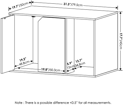 Furinno Peli Litter Box Enclosure, Columbia Walnut - Image 6
