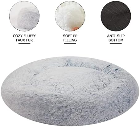 Bedfolks Calming Fluffy Donut Dog Bed - Image 3