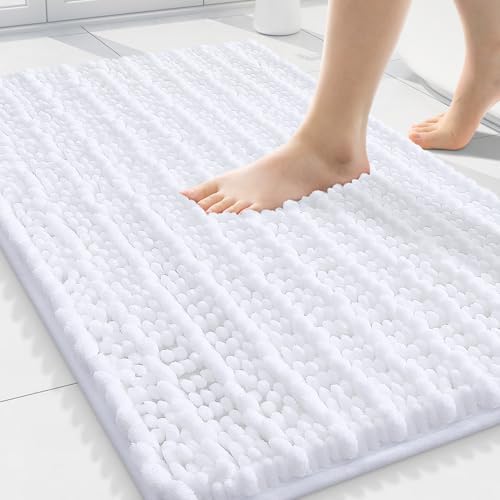 Smiry Bathroom Rugs 30X20, Extra Soft Rubber Backing Chenille Bath Mats by Smiry
