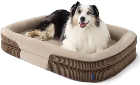Bedsure XLPro 360°Oval Bolster Orthopedic Dog Beds Large Sized Dog by BEDSURE