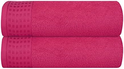 GLAMBURG 100% Cotton 2 Pack Oversized Bath Towel Set 28x55 Inches, Ultra Soft by GLAMBURG