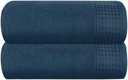 GLAMBURG 100% Cotton Oversized 2 Pack Bath Sheets 35x70, Ultra Soft Highly by GLAMBURG