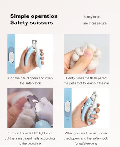 Pet Dog Cat Nail Clippers with Light and Catcher, Safety - Image 6