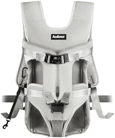 PetBonus Dog Front Carrier Backpacks, Legs Out Easy-fit Puppy Chest Carrier by Petbonus