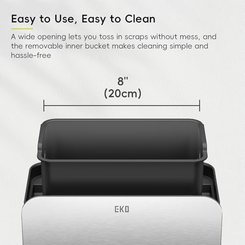 EKO Kitchen Compost Bin, 7L / 1.85 Gal Stainless Steel - Image 6