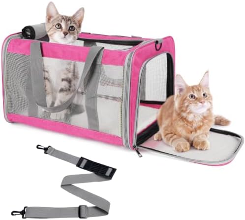 Pet Carrier for Large Cats of 20 Lbs, Collapsible Carrier Bag for Big Cat or 2 by TIYOLAT