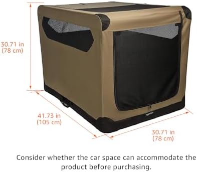 Amazon Basics Portable Folding Soft Dog Crate, Double Door, Collapsible Travel - Image 2
