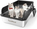 XXXL Stainless Steel Litter Box, 28.1'' Metal Cat Litter Box by CasaNest